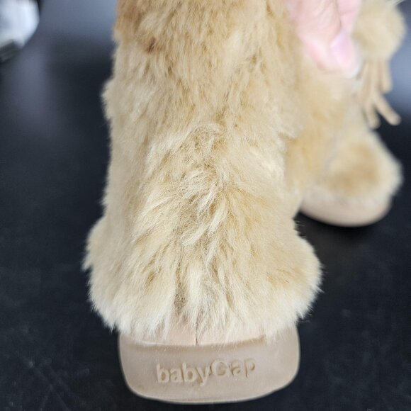 babyGap Faux Fur Boots Baby Size 6 Tan Plush Winter Shoes Zip Up Cozy Warm Shoes - Picture 4 of 10